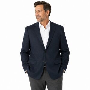 Savoy Taylors Guild Blazer Mens 42R Navy Blue Textured 2-Button SportCoat London